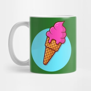 Ice Cream Cone Cartoon Vector Icon Illustration (8) Mug